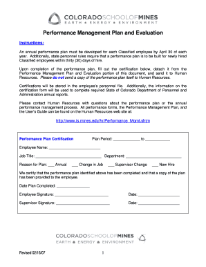 Colorado Classified Employee Performance Management Plan