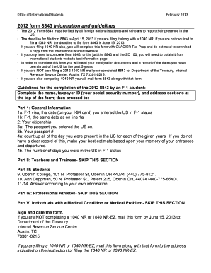 2012 form 8843 guidelines - Oberlin College - new oberlin