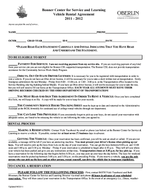 CAR RENTAL AGREEMENT - new oberlin