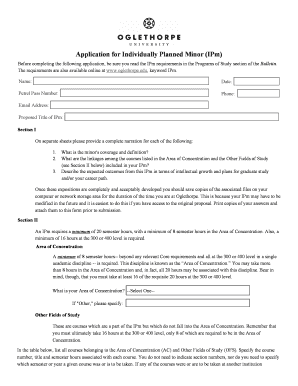 Application for Individually Planned Minor (IPm)