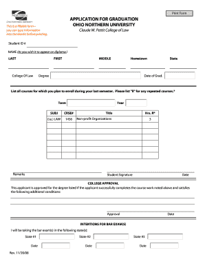 APPLICATION FOR GRADUATION