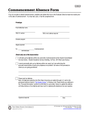 Commencement Absence Form