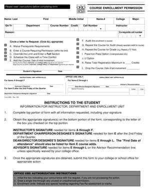 Course Enrollment Permission Form