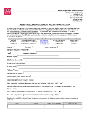 Asbestos Hazard Abatement Project Notification