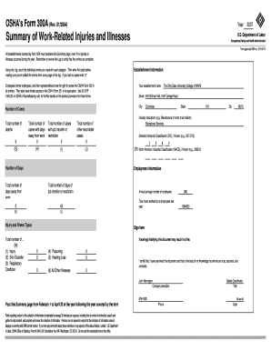 OSHA's Form 300A-Summary of Work-Related Injuries - chemistry osu