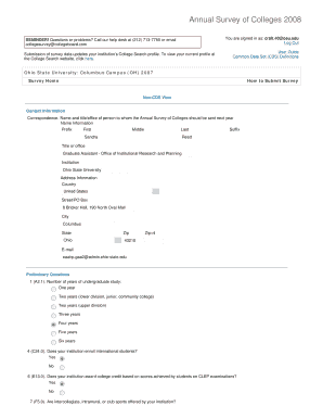 Annual Survey of Colleges 2008