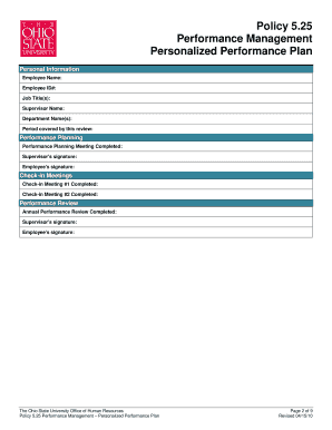 Ohio State University Performance Plan