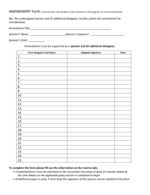 Amendment Form
