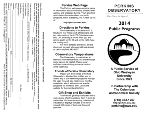 Perkins Observatory Public Program Ticket Order Form