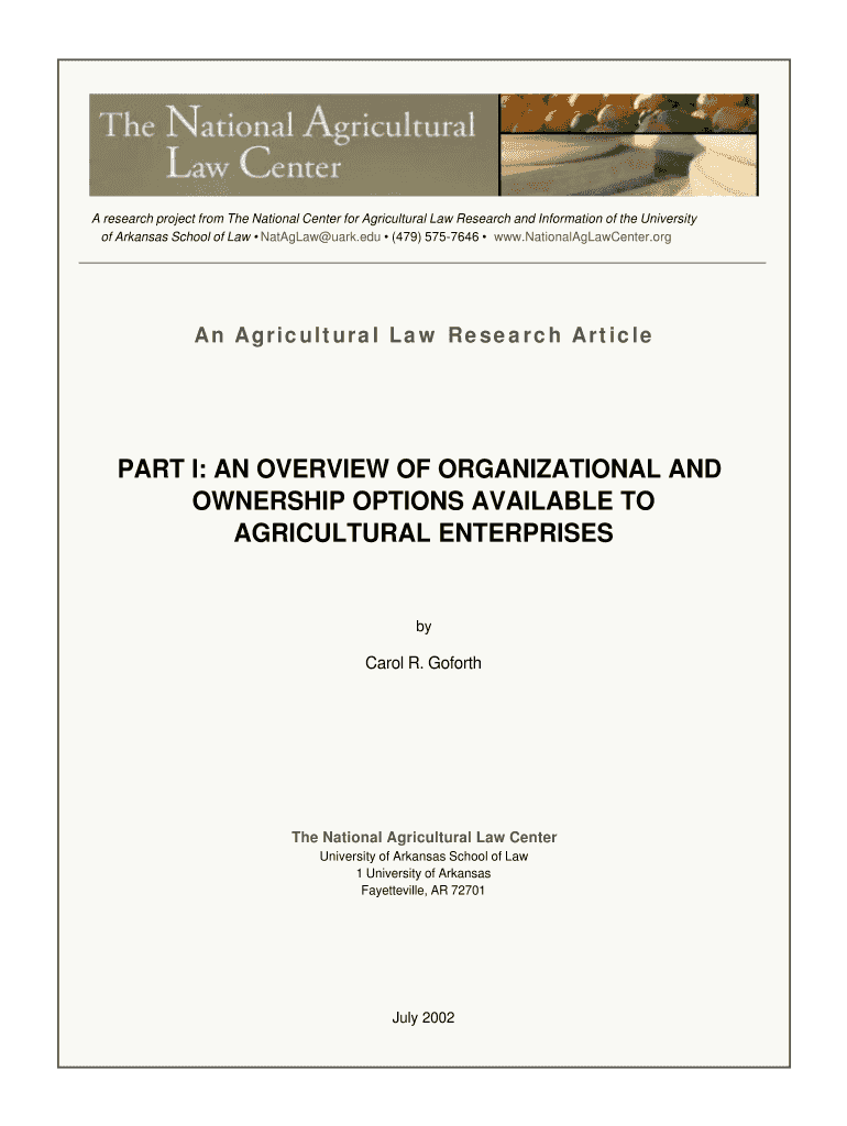 NALC Agricultural Entities Article - Department of Agricultural - agecon okstate Preview on Page 1