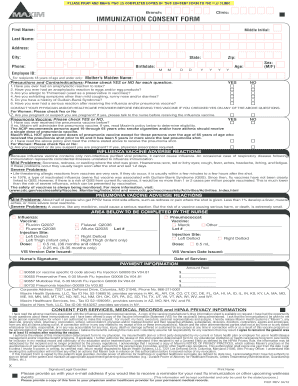 Immunization Consent Form