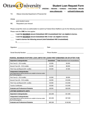 Student Loan Request Form