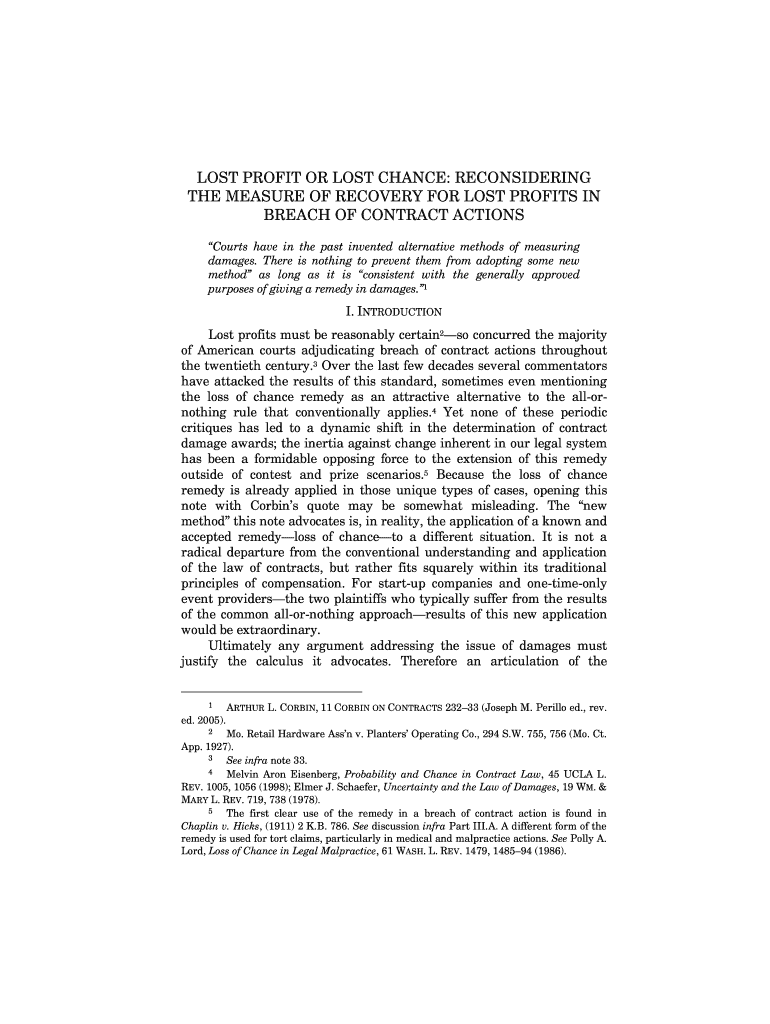 LOST PROFIT OR LOST CHANCE: RECONSIDERING Preview on Page 1