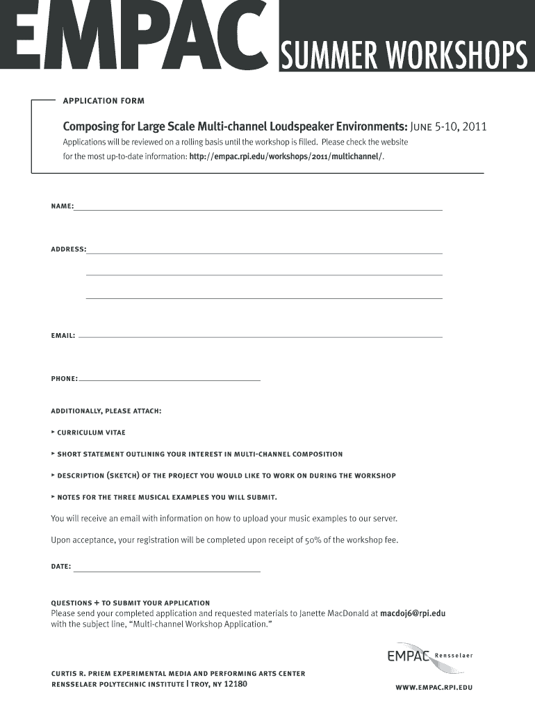 Apply now - EMPAC - Rensselaer Polytechnic Institute Preview on Page 1