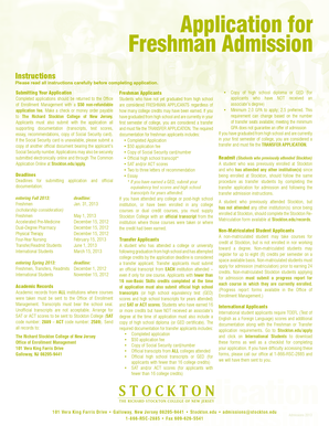 Freshman Application Form