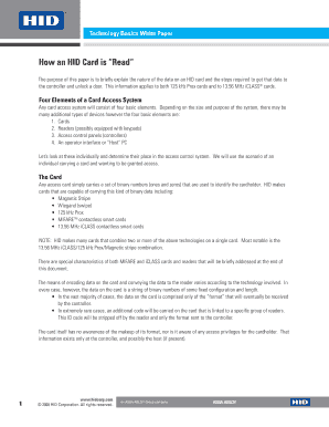 Fillable Online ecse rpi How an HID Card is Read Fax Email Print ...