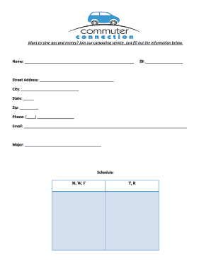 Carpooling Service Registration Form
