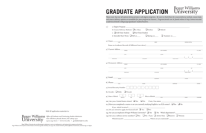 Roger Williams Graduate Application Form