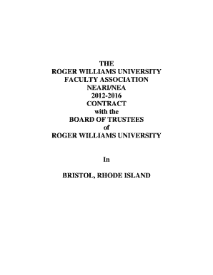 2012-2016 RWUFA Faculty Agreement - Roger Williams University - rwu