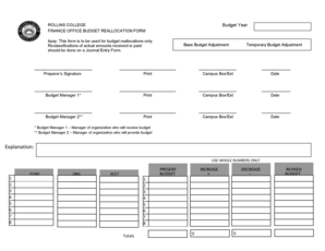 Sample budget for college students - Budget Reallocation Form - Rollins R-Net - Rollins College - r-net rollins