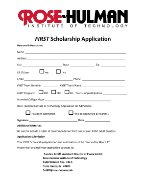 FIRST Scholarship Application