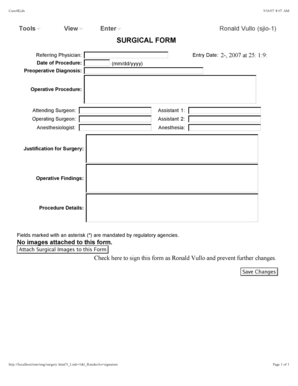 Surgical Form
