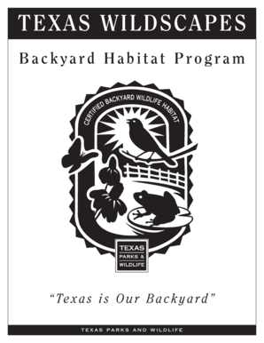 Texas Wildscapes Backyard Habitat Certification Application
