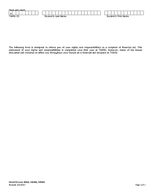 TAMIU Financial Aid Statement of Rights & Responsibilities