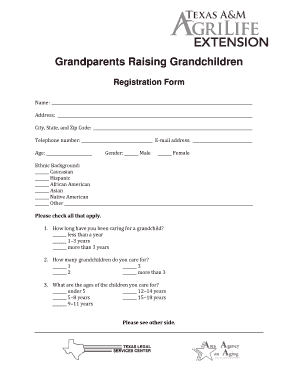 Grandparents Raising Grandchildren Registration Form