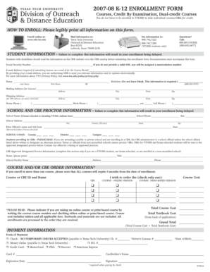 K-12 Enrollment Form
