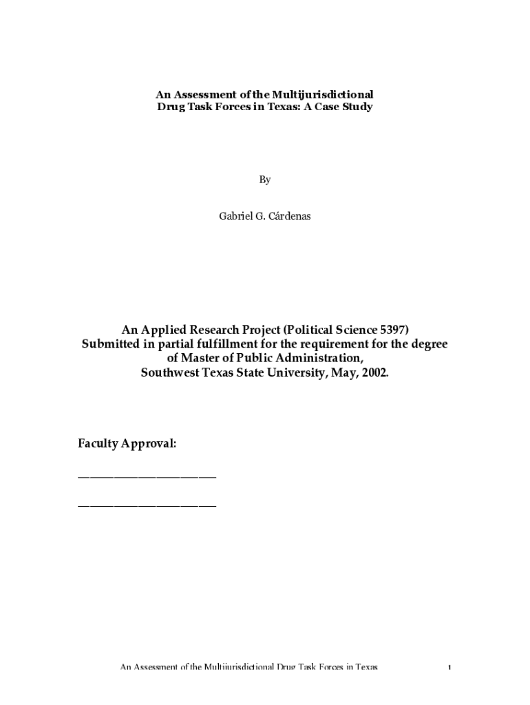 Fillable Online digital library txstate An Assessment of the