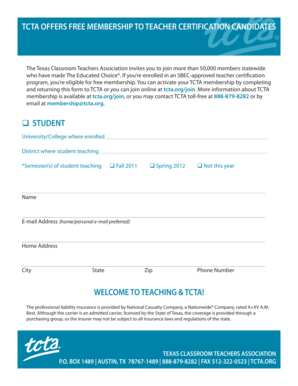 TCTA Membership Application Form