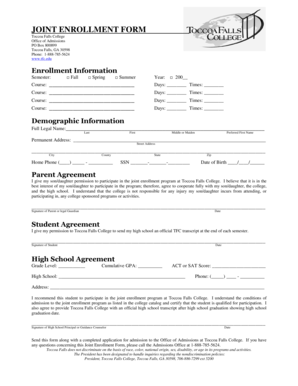 Joint Enrollment Form