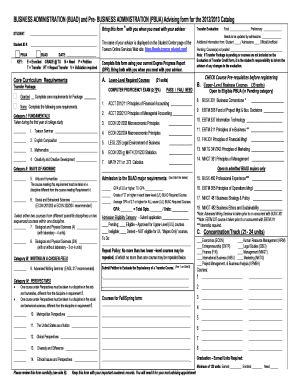 BUAD Advising Form