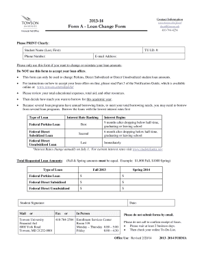 Loan Change Form