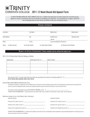 2011-12 Need-Based Aid Appeal Form