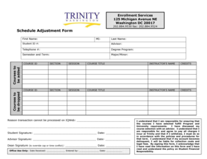 Schedule Adjustment Form