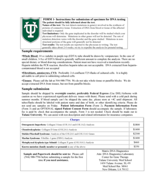 DNA Testing Submission Form