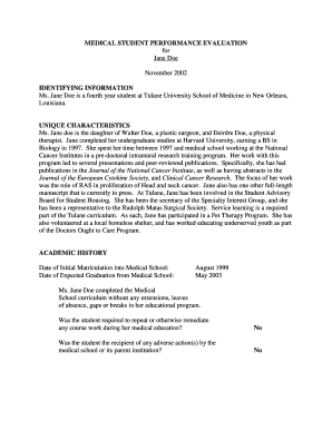 Medical student performance evaluation - Tulane University - tulane