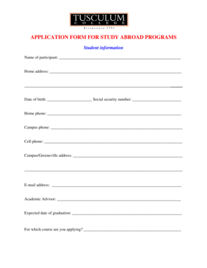 Study Abroad Program Application Form