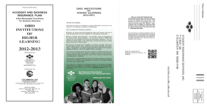 Ohio Student Health Insurance Policy Form 9F138-CL