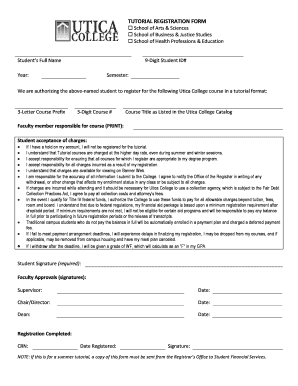 tutorial registration forms format