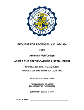 REQUEST FOR PROPOSAL # 2011-2-1584 FOR Athletics Web ... - www3 uakron