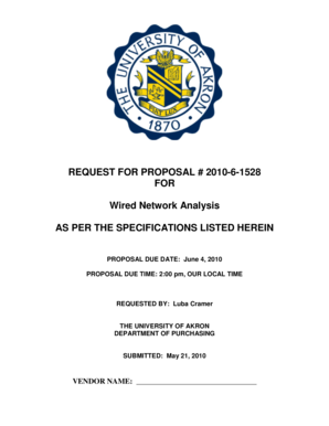 REQUEST FOR PROPOSAL # 2010-6-1528 FOR Wired Network ... - www3 uakron