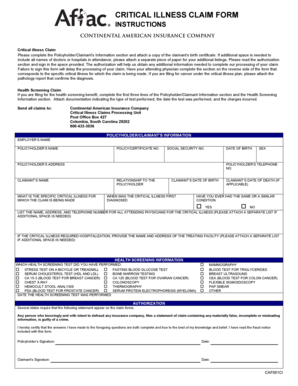 Critical Illness Claim Form