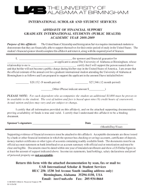 Affidavit of Financial Support