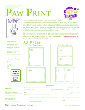 Paw Print Ad Submission Form