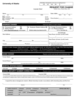 University of Alaska Address Change Form