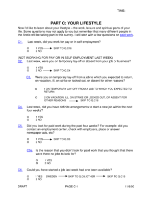 Arctic Employment Survey Form