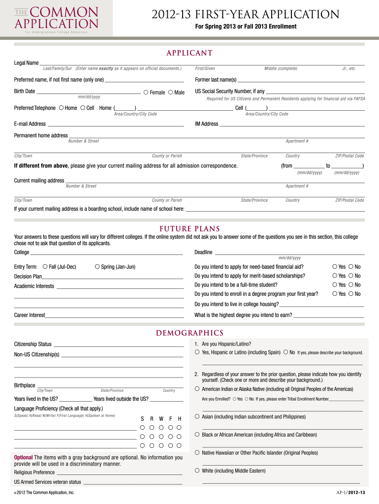 Mock College Application 2020 Fill And Sign Printable Template Online 